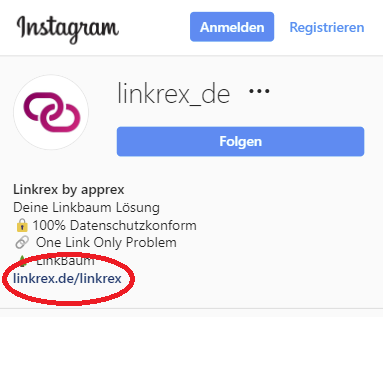 Linkrex Instagram Bio